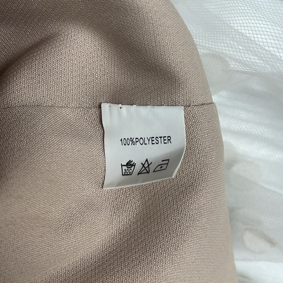 Hello Molly Sunset Polka Dot Mesh Sweetheart Corset Crop Top Preppy Beige 4 - Picture 11 of 12